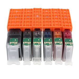 Fafeicy 6pcs Printing Cartridges, Ink Cartridges Replacement Accessory Part for PIXMA MG5460 MG5560 MG5660 MG6360 MG6460 MG6660 (BK BK C M Y 5 Colors)