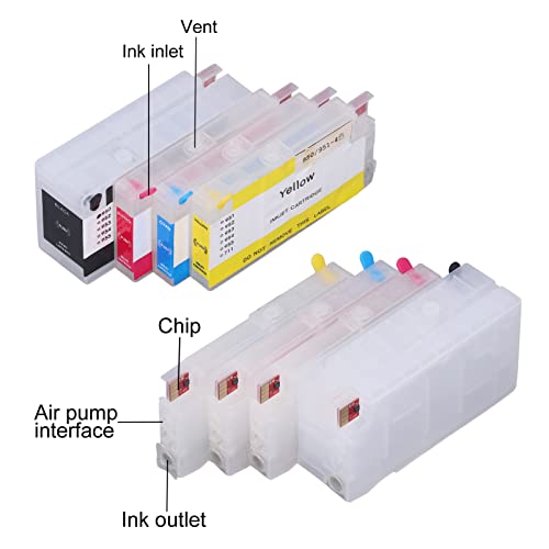 Walfront 4Pcs Ink Cartridge Printer Ink Cartridge for Officejet Pro 251dw 276dw 8100 8600 8610 8620 8630 8640 8650 Printers