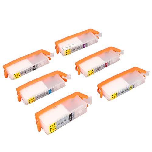 Walfront 6Pcs Ink Cartridge Printer Ink Cartridge Inkjet Cartridge Accessory Set Kit for PIXMA TR7540 TR8540 TS6140 TS8140 TS9140