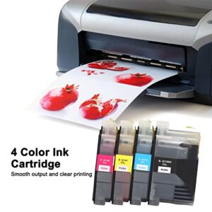 Ink Cartridge, High Output Inkjet Printer Cartridge, with 4 Color of Black Cyan Magenta Yellow