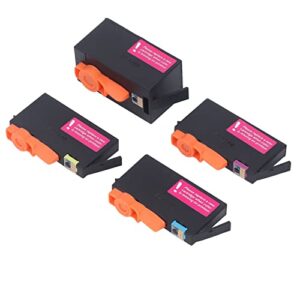 4Pcs Ink Cartridges, Refill Cartridge Replacement, with 4 Color of Black Cyan Magenta Yellow, for Print Photos, Test Papers, Documents