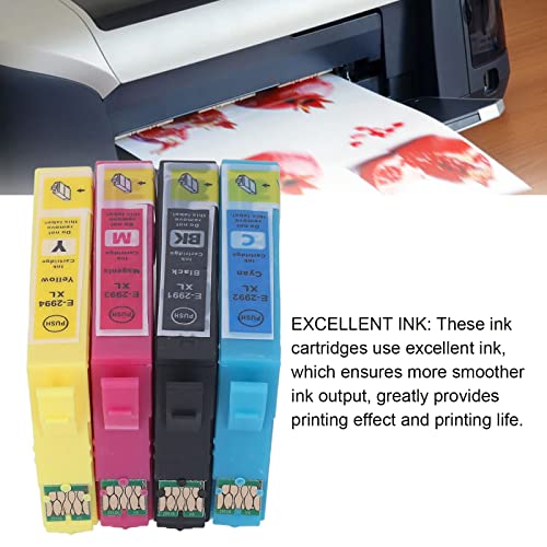 4Pcs Ink Cartridges, Inkjet Cartridge Printer Accessories, with 4 Color of Black Cyan Magenta Yellow, for XP 235 XP 245
