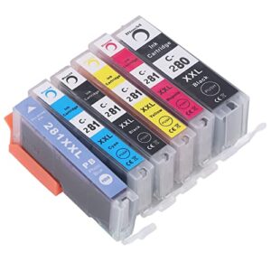 Hilitand Ink Cartridge Smoothly Ink Output Cartridge Combo Pack Cartridge for Office, Schools, Trade Building Printing Photos, Test Papers, Documents (BK BK C M Y PB)