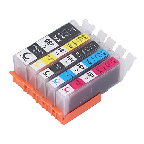 Hilitand Ink Cartridge Smoothly Ink Output Cartridge Combo Pack Cartridge for Office, Schools, Trade Building Printing Photos, Test Papers, Documents (BK BK C M Y 5 Colors)