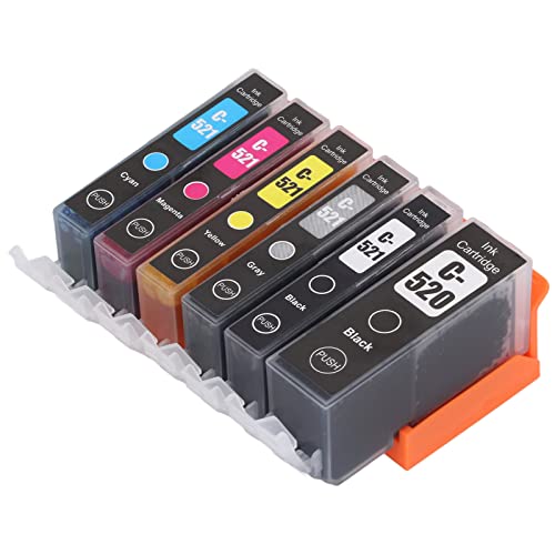 Hilitand Ink Cartridge ABS Printer Cartridge with Ink for Office, Schools, Trade Building Printing Photos, Test Papers, Documents (BK BK C M Y GY 6 Colors)