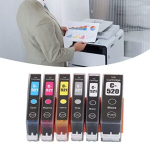 Hilitand Ink Cartridge ABS Printer Cartridge with Ink for Office, Schools, Trade Building Printing Photos, Test Papers, Documents (BK BK C M Y GY 6 Colors)