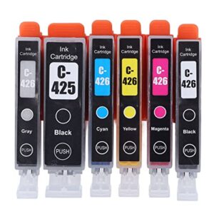 Hilitand Multi Colors Inkjet Cartridge ABS Housing Printer Ink Cartridges Smoothly Ink Output Inkjet Cartridge for Printer Part Replacement (BK BK C M Y GY 6 Colors)