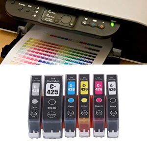 Hilitand Multi Colors Inkjet Cartridge ABS Housing Printer Ink Cartridges Smoothly Ink Output Inkjet Cartridge for Printer Part Replacement (BK BK C M Y GY 6 Colors)