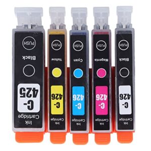 hilitand multi colors inkjet cartridge abs housing printer ink cartridges smoothly ink output inkjet cartridge for printer part replacement (bk bk c m y 5 colors)