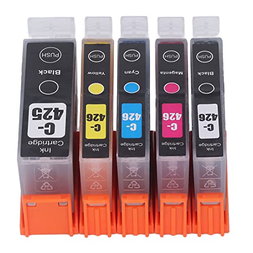 Hilitand Multi Colors Inkjet Cartridge ABS Housing Printer Ink Cartridges Smoothly Ink Output Inkjet Cartridge for Printer Part Replacement (BK BK C M Y 5 Colors)