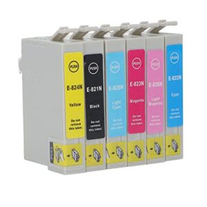 hilitand printing ink cartridge ink cartridge bk c m y lc lm 6 colors printing accessory part for photo paper document (t0821n/t0822n/t0823n/t0824n/t0825n/t0826n)