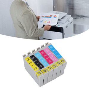 Hilitand Printing Ink Cartridge Ink Cartridge BK C M Y LC LM 6 Colors Printing Accessory Part for Photo Paper Document (T0821N/T0822N/T0823N/T0824N/T0825N/T0826N)