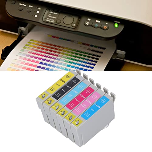 Hilitand Printing Ink Cartridge Ink Cartridge BK C M Y LC LM 6 Colors Printing Accessory Part for Photo Paper Document (T0821N/T0822N/T0823N/T0824N/T0825N/T0826N)