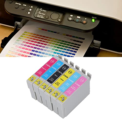 Hilitand Printing Ink Cartridge Ink Cartridge BK C M Y LC LM 6 Colors Printing Accessory Part for Photo Paper Document (T0851N/T0852N/T0853N/T0854N/T0855N/T0856N)
