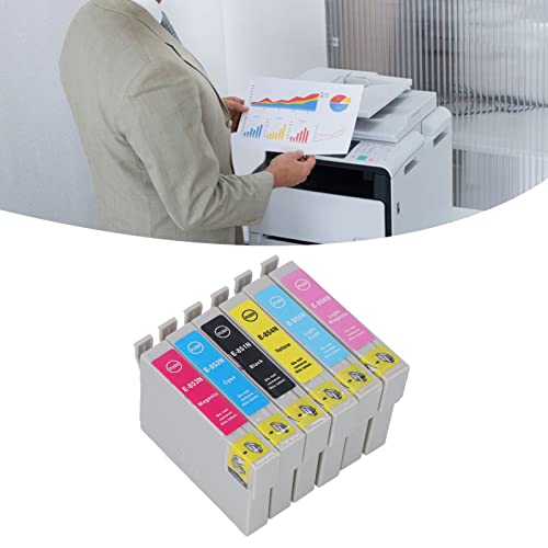 Hilitand Printing Ink Cartridge Ink Cartridge BK C M Y LC LM 6 Colors Printing Accessory Part for Photo Paper Document (T0851N/T0852N/T0853N/T0854N/T0855N/T0856N)