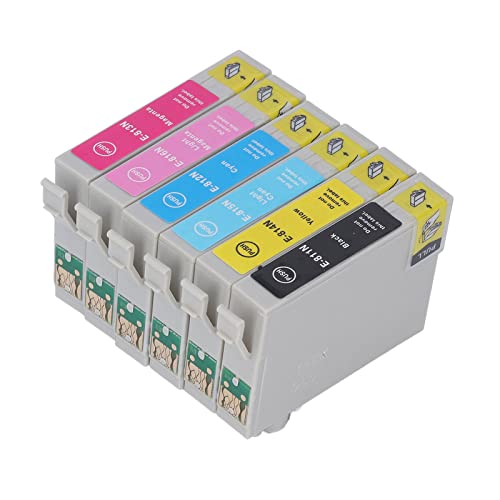 Hilitand Printing Ink Cartridge Ink Cartridge BK C M Y LC LM 6 Colors Printing Accessory Part for Photo Paper Document (T0811N/T0812N/T0813N/T0814N/T0815N/T0816N)