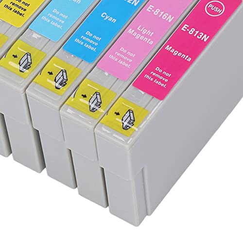 Hilitand Printing Ink Cartridge Ink Cartridge BK C M Y LC LM 6 Colors Printing Accessory Part for Photo Paper Document (T0811N/T0812N/T0813N/T0814N/T0815N/T0816N)