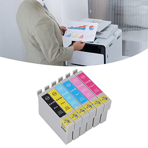 Hilitand Printing Ink Cartridge Ink Cartridge BK C M Y LC LM 6 Colors Printing Accessory Part for Photo Paper Document (T0811N/T0812N/T0813N/T0814N/T0815N/T0816N)