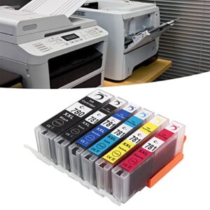Hilitand Ink Cartridge Clear Fadeless Smoothly Print Cartridge for Office, Schools, Trade Building Printing Photos, Test Papers, Documents (BK BK C M Y PB)