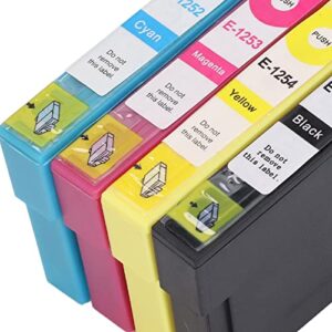 Fafeicy 4 Color PP Printer Ink Cartridges No Leakage Ink Cartridge Replacement T1251 T1252 T1253 T1254