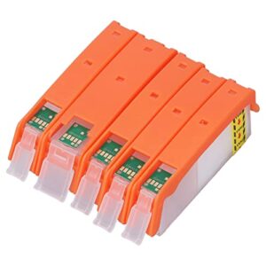 Sanpyl 5Pcs Printer Ink Cartridge for PIXMA MG5420 MG5422 MG5520 MG5522 MG5620 BK White MG6320 MG6420 MG6620 BK White Orange MG7120 MG7520 BK White Orange IP7220 MX722 MX922 IX6820 IP8720