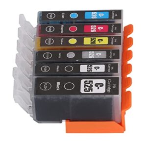 fafeicy printer cartridge ink cartridge with ink for pixma ip4850/ip4950 ix6550 mg5150/mg5250 (bk bk c m y gy 6 colors)
