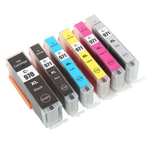 hilitand multi colors ink cartridge printing photos, test papers and documents inkjet printer cartridges for ink cartridge replacement (bk bk c m y gy 6 colors)