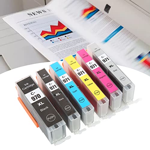 Hilitand Multi Colors Ink Cartridge Printing Photos, Test Papers and Documents Inkjet Printer Cartridges for Ink Cartridge Replacement (BK BK C M Y GY 6 Colors)