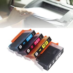 Hilitand Ink Cartridge Large Capacity Inkjet Cartridge Clear Fadeless Print Printer Cartridge for School, Office, Trading Firms (BK C M Y 4 Colors)