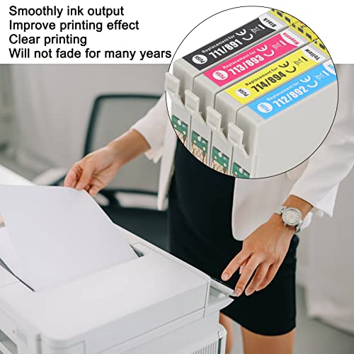 4PCS Ink Cartridge,High Page Capacity Printer Cartridge for Stylus D78 D92 D120 DX4000 DX4050