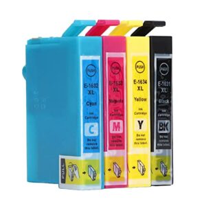 Hilitand 4Pcs Ink Cartridge Smoothly Ink Output Clear Fadeless Print Printer Cartridge with Ink for Printing Photos, Test Papers, Documents