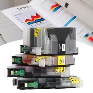 Fafeicy 4Pcs Ink Cartridge Inkjet Cartridge Printer BK C M Y Smoothly Output Clear Print Printing Cartridge with Ink for MFC J5830DW Printer