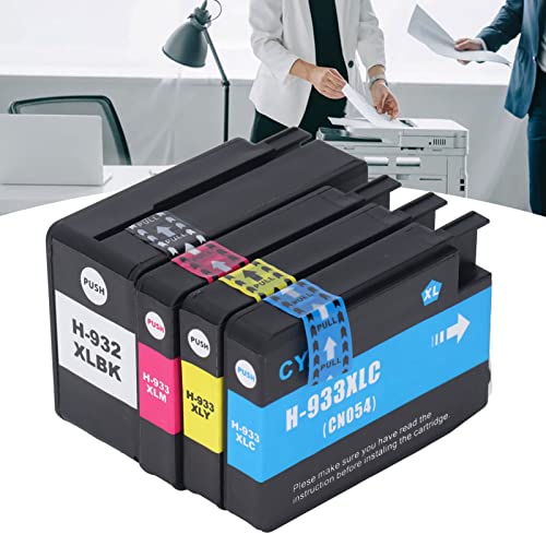 Hilitand 4 Colors Printing Accessory Ink Cartridge Large Capacity Printing Ink Cartridge for Office Printing Photos, Test Papers, Documents