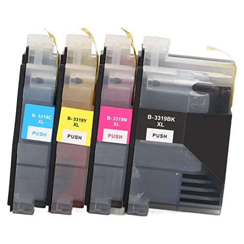 Hilitand 4Pcs Printing Ink Cartridge PP Material 4 Colors Printing Accessory with Ink Inkjet Cartridge for Office Photo Paper Document