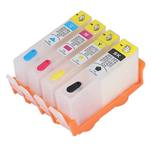 Fafeicy 4PCS Ink Cartridge,Permanent Chip Replacement Refill Ink Cartridge PP for Office (HP 934-935)