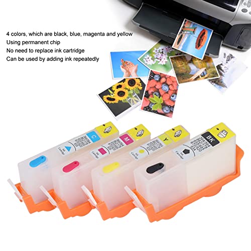 Fafeicy 4PCS Ink Cartridge,Permanent Chip Replacement Refill Ink Cartridge PP for Office (HP 934-935)