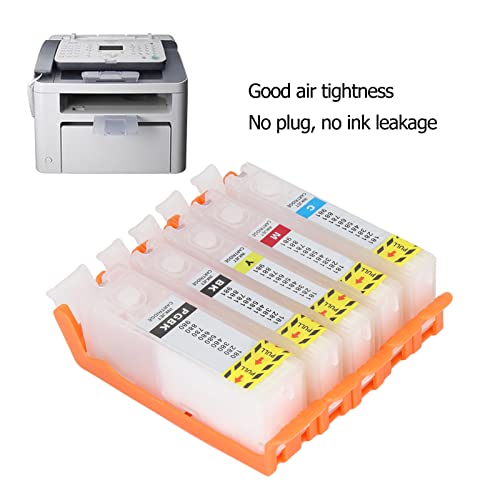 Fafeicy 5Pcs Ink Cartridge PGBK BK C M Y Inkjet Cartridge Printer Cartridge Smoothly Operation Reusable with Permanent Chip (480-481)