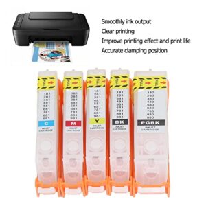 Fafeicy 5Pcs Ink Cartridge PGBK BK C M Y Inkjet Cartridge Printer Cartridge Smoothly Operation Reusable with Permanent Chip (480-481)