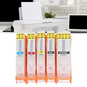 Fafeicy 5Pcs Ink Cartridge PGBK BK C M Y Inkjet Cartridge Printer Cartridge Smoothly Operation Reusable with Permanent Chip (480-481)