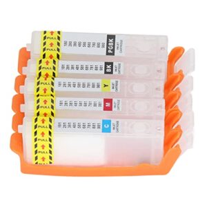 Fafeicy 5Pcs Ink Cartridge PGBK BK C M Y Inkjet Cartridge Printer Cartridge Smoothly Operation Reusable with Permanent Chip (580-581)
