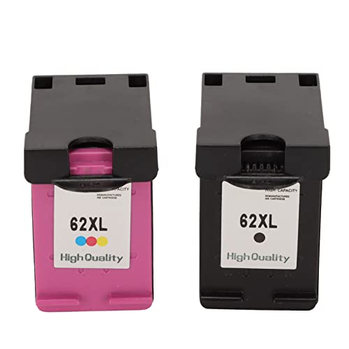 FOSA 2pcs Ink Cartridges, 62XL Colored, Black Print Cartridges Replacement for OfficeJet 200 258 5540 5542 5640 7640 Printer, Standard Ink Cartridge for Office