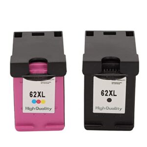 zyyini 2pcs ink cartridges, 62xl colored, black print cartridges replacement for officejet 200 258 5540 5542 5640 7640 printer, standard ink cartridge for office home