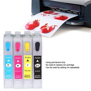 FTVOGUE 4PCS Ink Cartridge,Reusable Printer Refill Inkjet Cartridges PP for Homer Office (T1351/T1332/T1333/T1334)