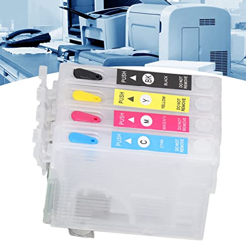 FTVOGUE 4PCS Ink Cartridge,Reusable Printer Refill Inkjet Cartridges PP for Homer Office (T1431/T1432/T1433/T1434)