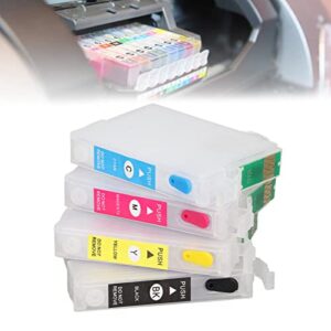 FTVOGUE 4PCS Ink Cartridge,Reusable Printer Refill Inkjet Cartridges PP for Homer Office (T1431/T1432/T1433/T1434)