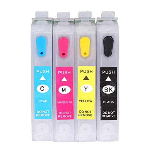 FTVOGUE 4PCS Ink Cartridge,Reusable Printer Refill Inkjet Cartridges PP for Homer Office (T1321/T1332/T1333/T1334)