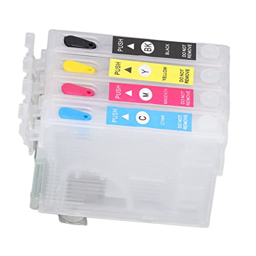 FTVOGUE Ink Cartridge,4 Colors Printing Accessory Part PP for Photo Paper Document (T1291/T1292/T1293/T1294)