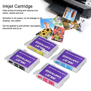 FTVOGUE Ink Cartridge,4 Colors Printing Accessory Part PP for Photo Paper Document (T1291/T1292/T1293/T1294)