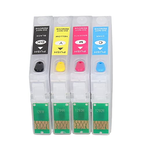 Hilitand 4 Colors Printer Ink Cartridge Office Use Printing Accessory Part Printer Ink Cartridge for Photo Paper Document (T1251/T1252/T1253/T1254)