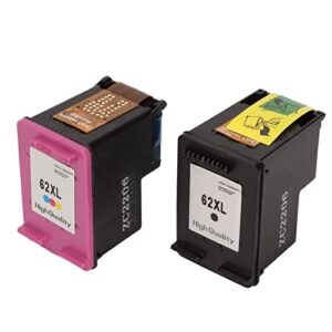 heayzoki 2pcs ink cartridges, 62xl abs colored black print cartridges replacement for for officejet 200 258 5540 5542 5640 7640 printer